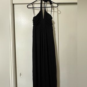 Black halter maxi summer dress